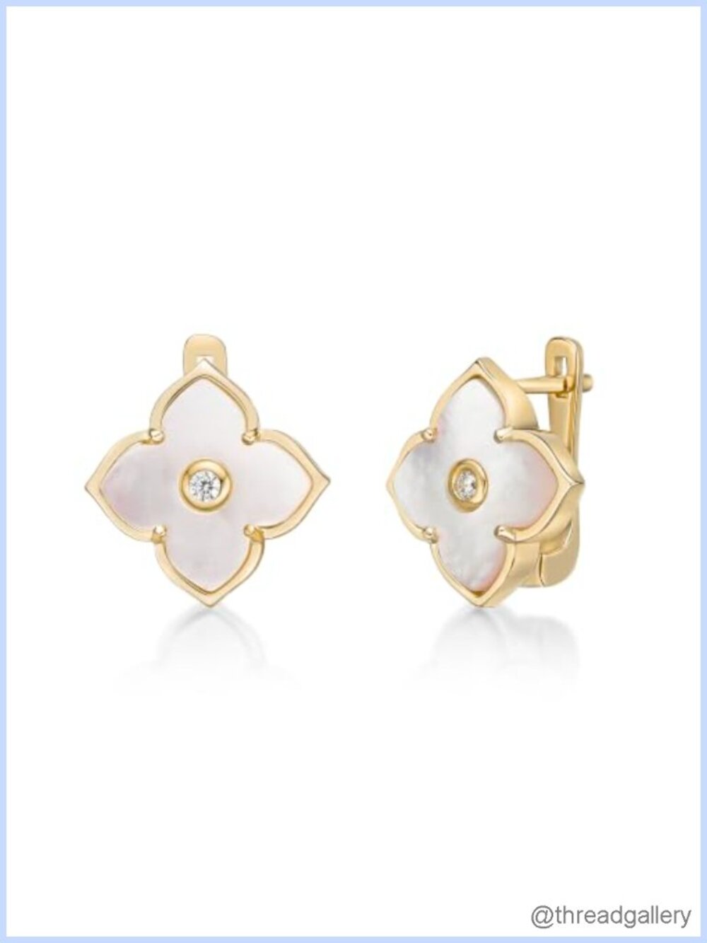 Flower Stud Earrings 16mm Cubic Zirconia Gold Plated Sterling Silver